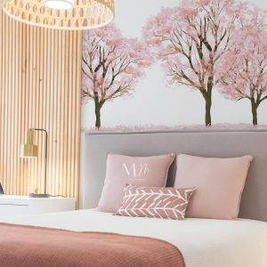 Árboles rosa pastel