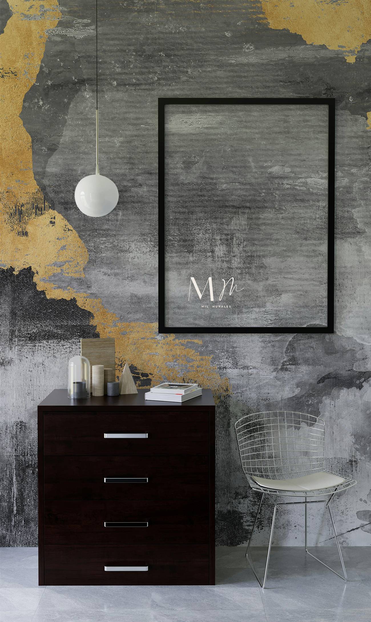 Tapiz negro y dorado